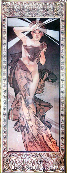Morning Star Art Nouveau print by Alphonse Mucha at Czech Cultural Center. Houston, TX.