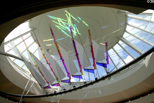 Art in skylight of terminal building at Houston airport. Houston, TX.