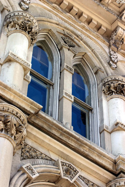 Walter Tips (Ironstone Bank) building facade detail. Austin, TX.