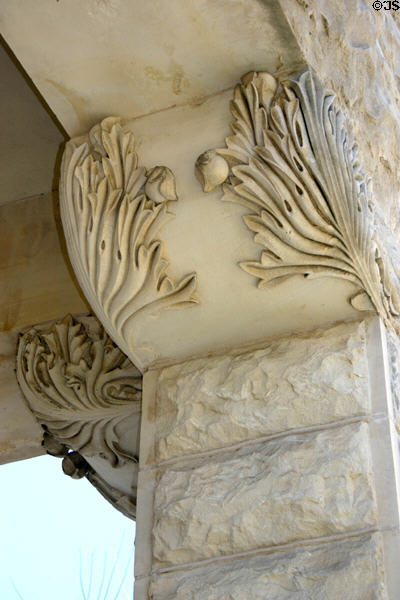 North-Evans chateau archway carvings. Austin, TX.