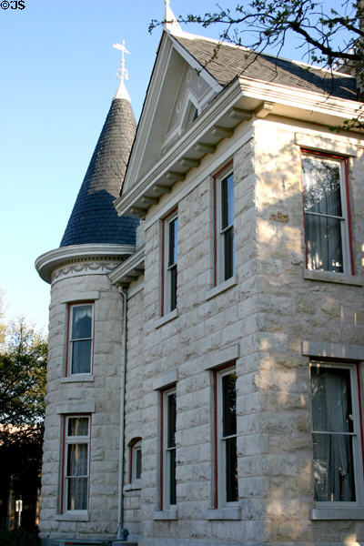 Daniel H. Caswell house stonework tower. Austin, TX.