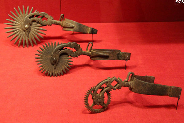 Iron spurs with bird heads (18th-19thC) from Ecuador at San Antonio Museum of Art. San Antonio, TX.