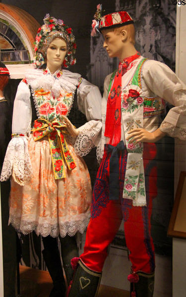 Slovakian & Moravian Texans native wedding dress at Institute of Texan Cultures. San Antonio, TX.