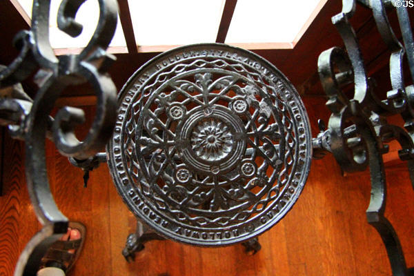 Reading stand & dictionary holder (c1880s) by Holloway of Cuyahoga Falls, OH at Guenther House Museum. San Antonio, TX.