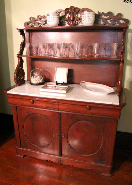 Sideboard at Edward Steves Homestead Museum. San Antonio, TX.
