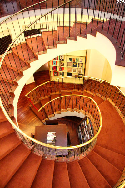 Stairway down to library at McNay Art Museum. San Antonio, TX.