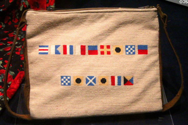 Purse with signal flags given Mrs. Nimitz at Admiral Nimitz Museum. Fredericksburg, TX.