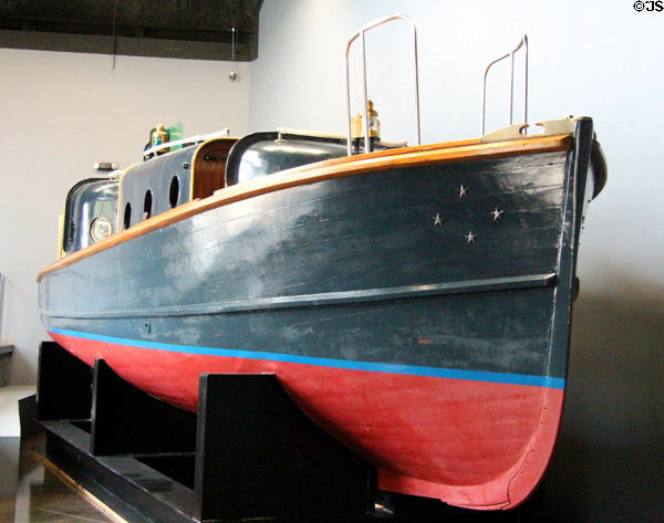 Admiral's Barge restored to appearance of that used by Admiral Nimitz at Pearl Harbor at National Museum of the Pacific War. Fredericksburg, TX.