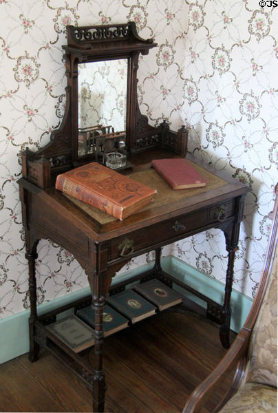 Desk with books at LBJ Boyhood Home. Johnson City, TX.