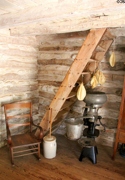 Creamery cabin interior at Sauer-Beckmann Farmstead. Stonewall, TX.