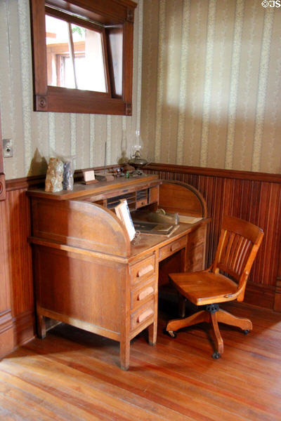 Roll top desk at Capt. Charles Schreiner Mansion. Kerrville, TX.