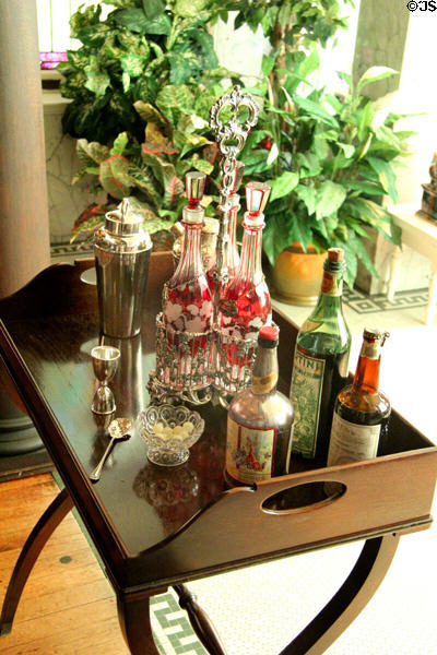 Service table in conservatory at McFaddin-Ward House. Beaumont, TX.