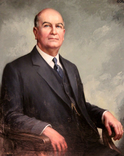 Portrait of W.P.H. McFaddin in library at McFaddin-Ward House. Beaumont, TX.