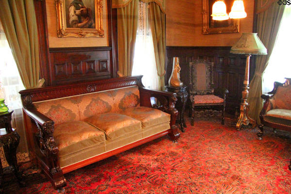 Music Room, with furniture reminiscent of 17th C. style by Berkey & Gay Furniture Co. of Grand Rapids MI in McFaddin-Ward House. Beaumont, TX.