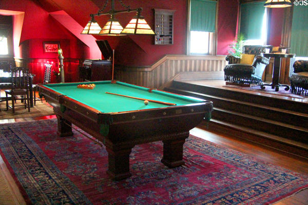 Original pool table on third floor at McFaddin-Ward House. Beaumont, TX.
