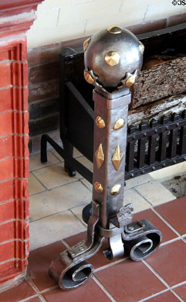 Handmade fireplace andiron at Chambers House Museum. Beaumont, TX.