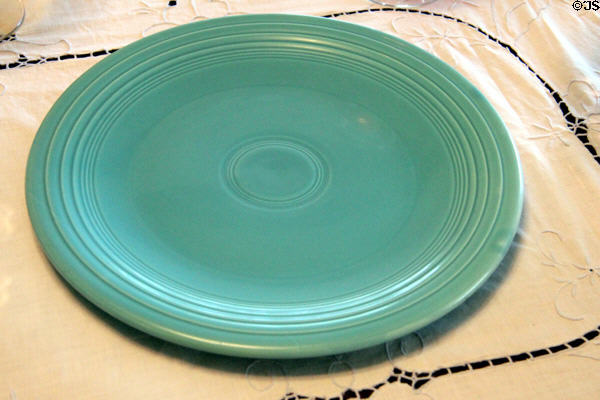 Fiesta serving platter on dining table at Chambers House Museum. Beaumont, TX.