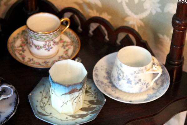 Collection of demi-tasse cups at Chambers House Museum. Beaumont, TX.