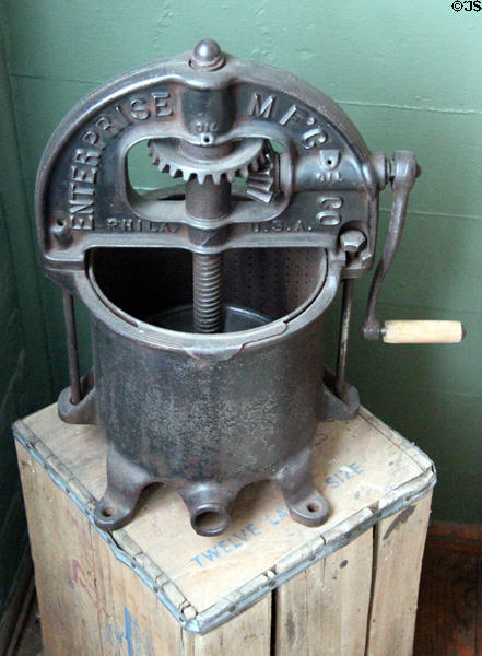 Sausage stuffer by Enterprise Mfg. Co. of Philadelphia at Fort House. Waco, TX.