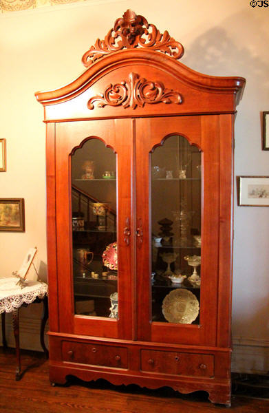 Display cabinet at McCulloch House. Waco, TX.