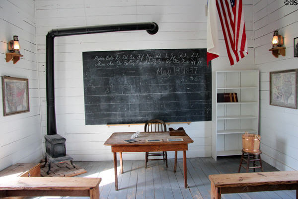 One-room school house at historic village of Mayborn Museum. Waco, TX.