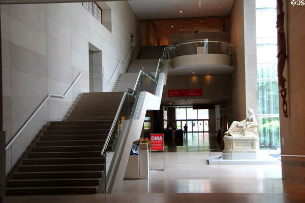 Lobby & staircase view at Dallas Museum of Art. Dallas, TX.