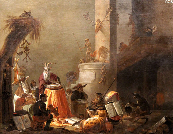 College of Animals painting (17thC) by Cornelis Saftleven at Dallas Museum of Art. Dallas, TX.