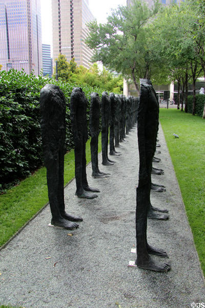 Bronze Crowd sculpture (1990-1) by Magdalena Abakanowicz at Nasher Sculpture Center. Dallas, TX.