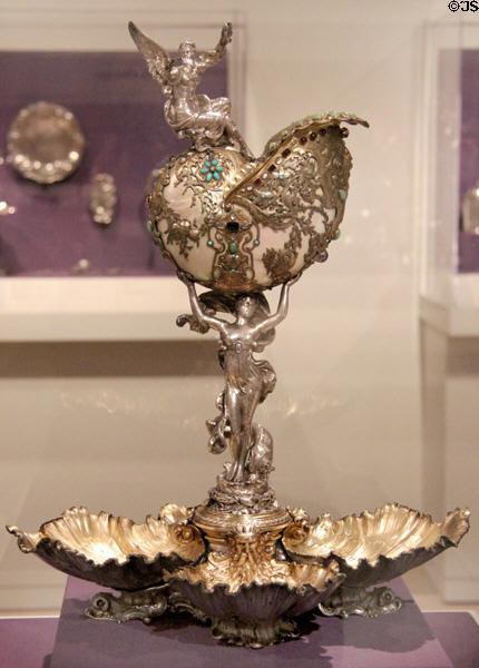 Nautilus Centerpiece (1893) by William C. Codman of Gorham Manuf. Co., Providence, RI at Dallas Museum of Art. Dallas, TX.