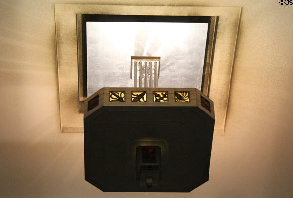 Art Deco octagonal ceiling lamp in Hall of State at Fair Park. Dallas, TX.