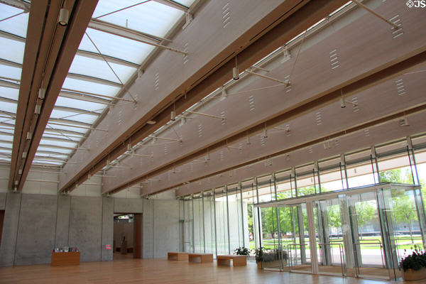 Entrance atrium of Piano Pavilion of Kimbell Art Museum. Fort Worth, TX.