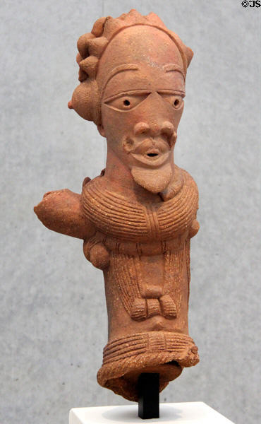 Terracotta male figure (c195 BCE-205 CE) from northern Nigeria at Kimbell Art Museum. Fort Worth, TX.