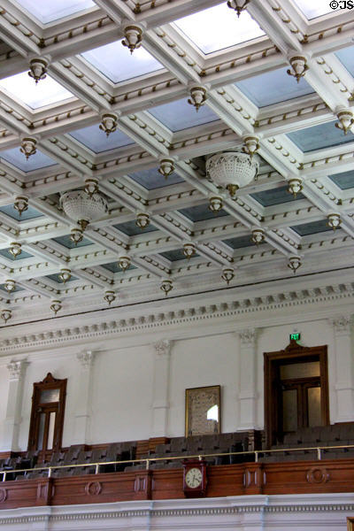 Ceiling in Senate chamber at Texas State Capitol. Austin, TX.