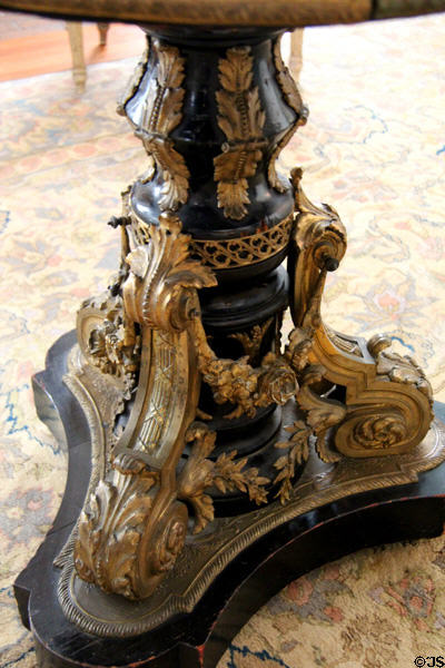 Details of base of Madame Du Barry centre table at Neill-Cochran House Museum. Austin, TX.