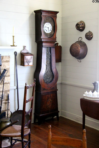 Tall clock in kitchen at French Legation Museum. Austin, TX.