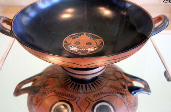 Grecian terracotta red-figure Kylix (c430 BCE) at Blanton Museum of Art. Austin, TX.
