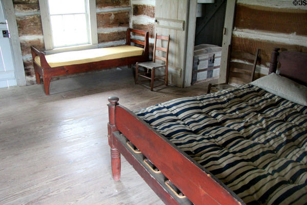 Beds in Abram Alley Log Cabin. Columbus, TX.