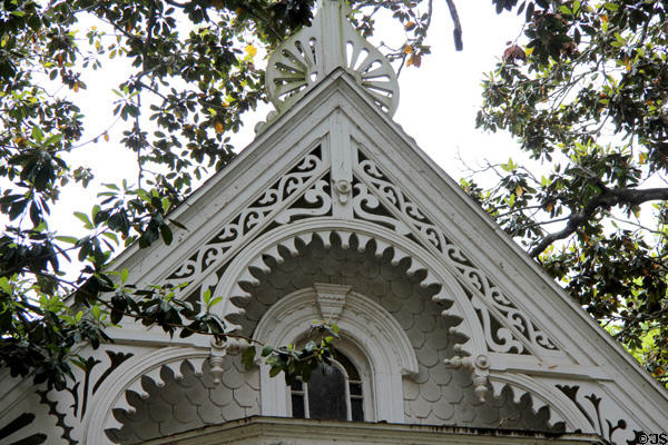 Details of bargeboard on Townsend-West House (1890) a style identified with Columbus, TX.