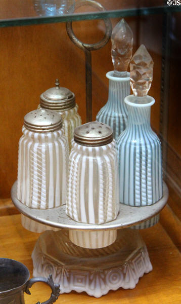 Glass cruet set at Gonzales Historical Memorial. Gonzales, TX.