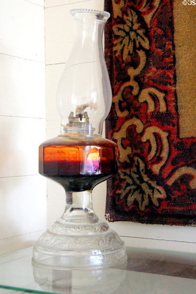Oil lamp at Pioneer Village. Gonzales, TX.