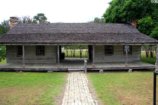 Horace & Sarah Ponton Eggleston House (c1845) in dog-trot (aka dog-run) style. Gonzales, TX.
