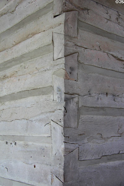 Log joint details on Eggleston House. Gonzales, TX.