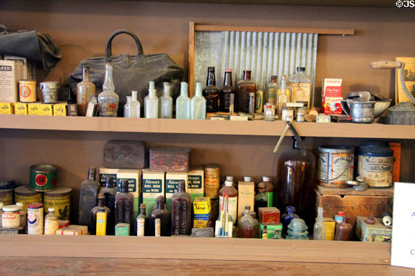 Display of health remedies & other items in Forke Store at Conservation Plaza. New Braunfels, TX.