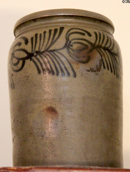 Stoneware crock at Museum of Texas Handmade Furniture. New Braunfels, TX.
