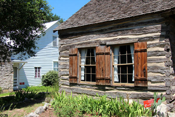 The Reininger Log Cabin (1847) at Museum of Texas Handmade Furniture. New Braunfels, TX.