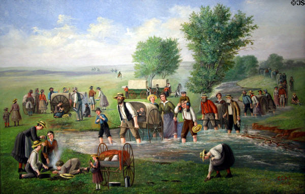 Painting of Mormon Handcart Pioneers (1900) by Carl Christian Anton Christensen at Mormon Museum. Salt Lake City, UT.