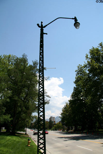 Antique metal streetlight pole on East South Temple. Salt Lake City, UT.