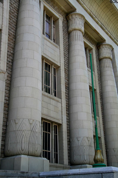 Lotus pillars of Masonic Temple. Salt Lake City, UT.