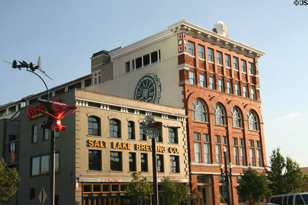 Squatters Pub Brewery Building (former Garden Hotel) (147 West 300 South) & Broadway Lofts (former J.G. McDonald Chocolate Co.) (159 West 300 South). Salt Lake City, UT.