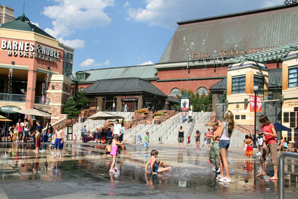 Water play area at the Gateway. Salt Lake City, UT.